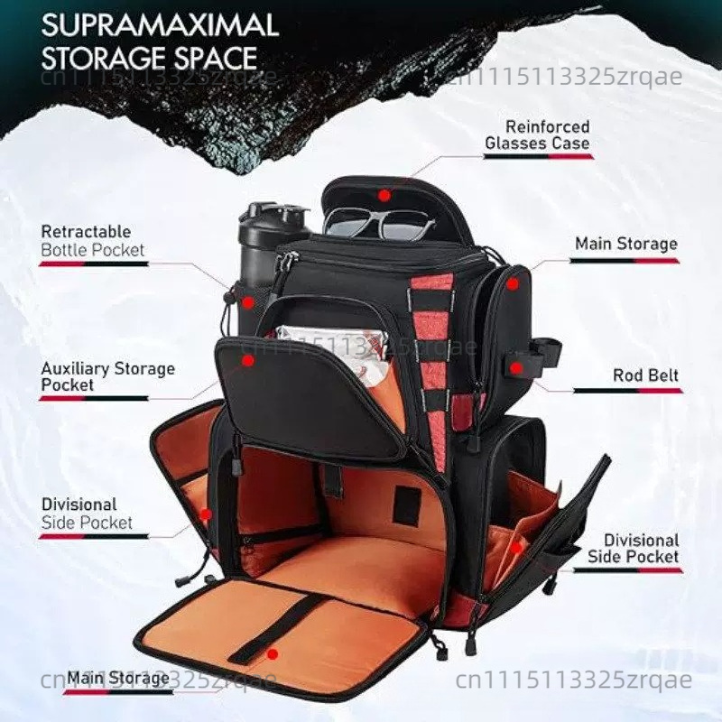 Fishing Gear Backpack with Lar - Fishing Equipment Bag 评论和价格