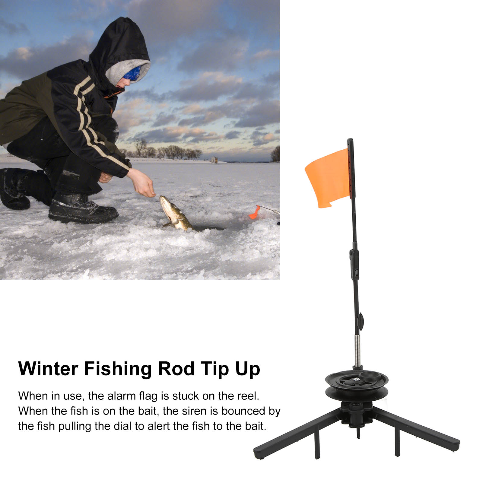 Foldable Ice Fishing Rod Flag  - Ice Fishing Tip Up 评论和价格