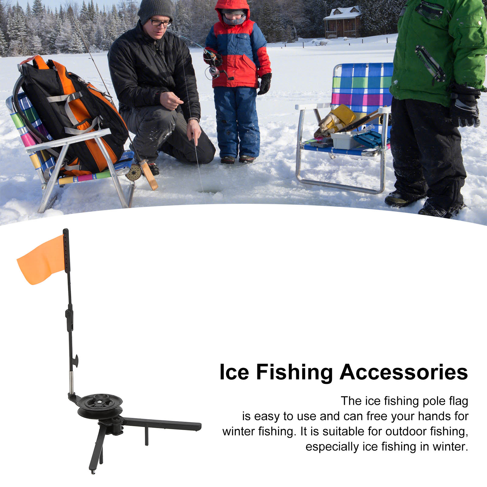 Foldable Ice Fishing Rod Flag  - Ice Fishing Tip Up 评论和价格