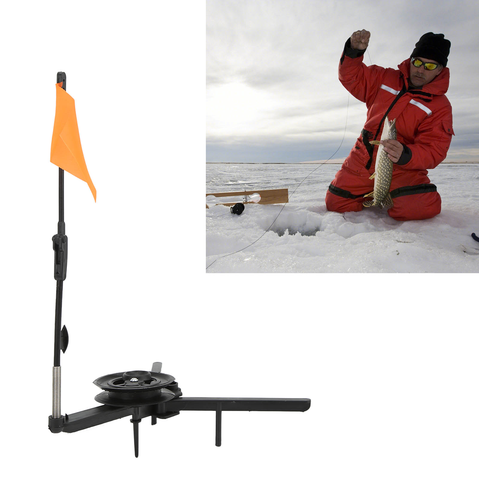 Foldable Ice Fishing Rod Flag  - Ice Fishing Tip Up 评论和价格